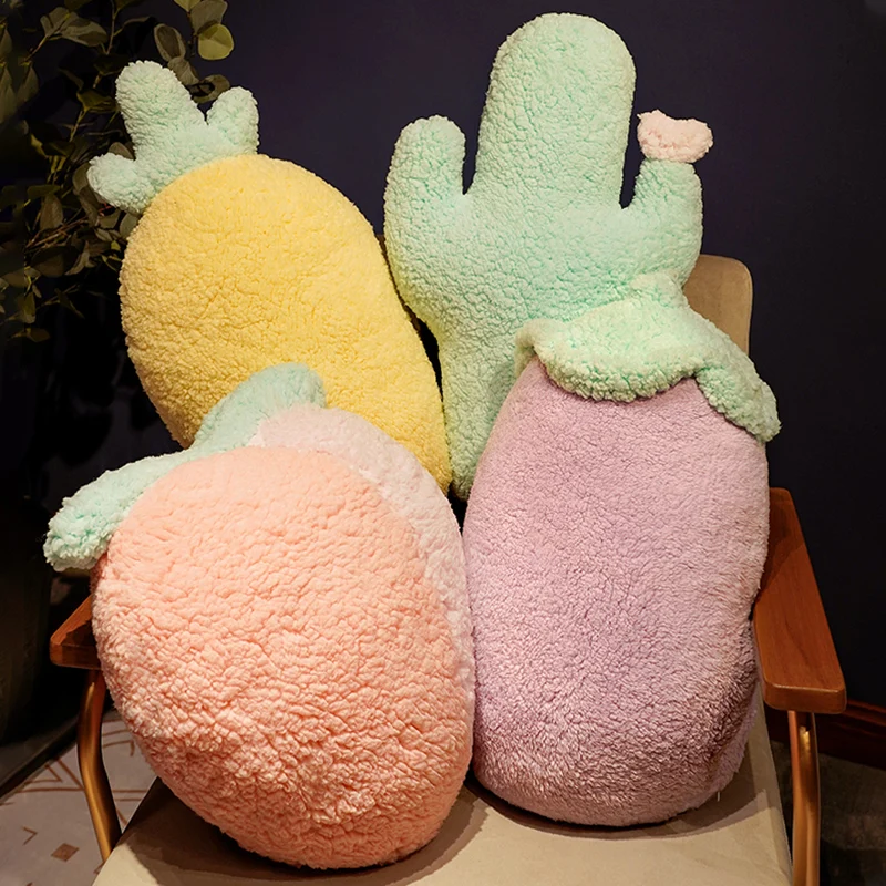 Soft Fruit Shaped Plush Toy | Peach Cactus Eggplant Seat -13