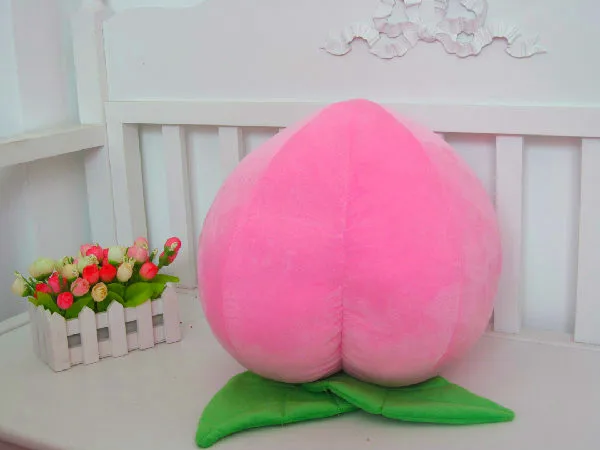 Pink Peach Plush Toy | Fruit Pillow Home Decorate Doll -1