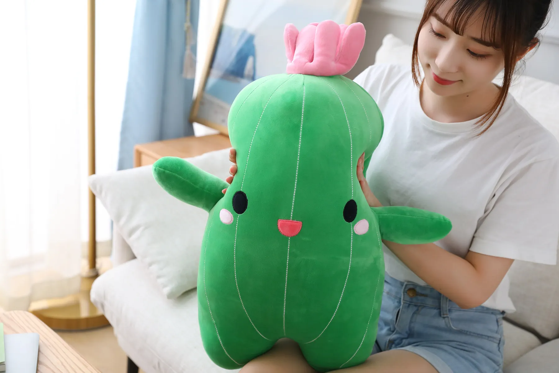 Lovely Cactus Plush Toy | Flower Plant Stuffed Doll Pillow, Cushion Bolster for Kids -10