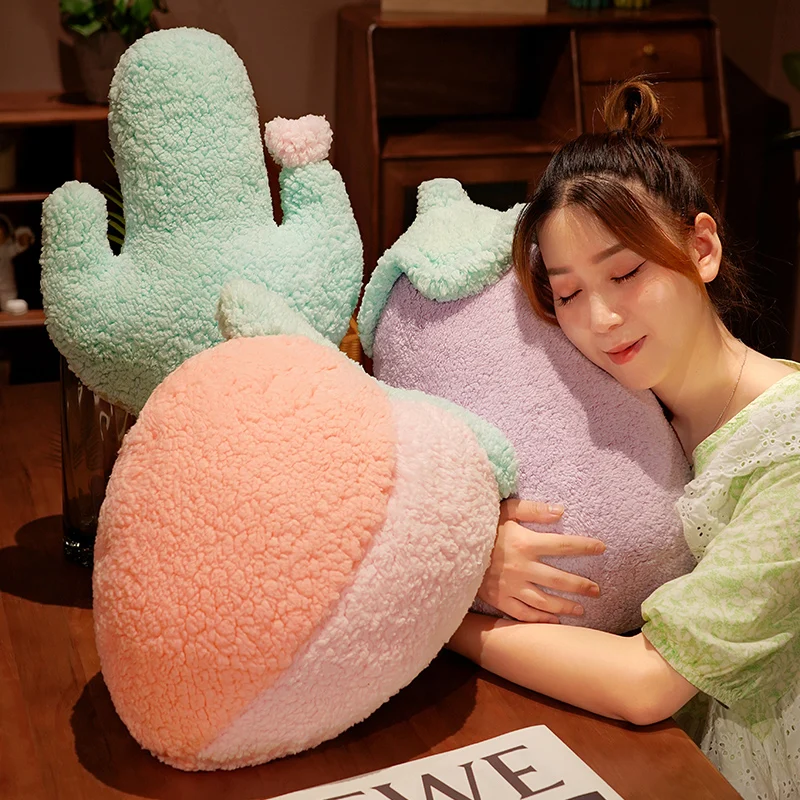 Soft Fruit Shaped Plush Toy | Peach Cactus Eggplant Seat -1