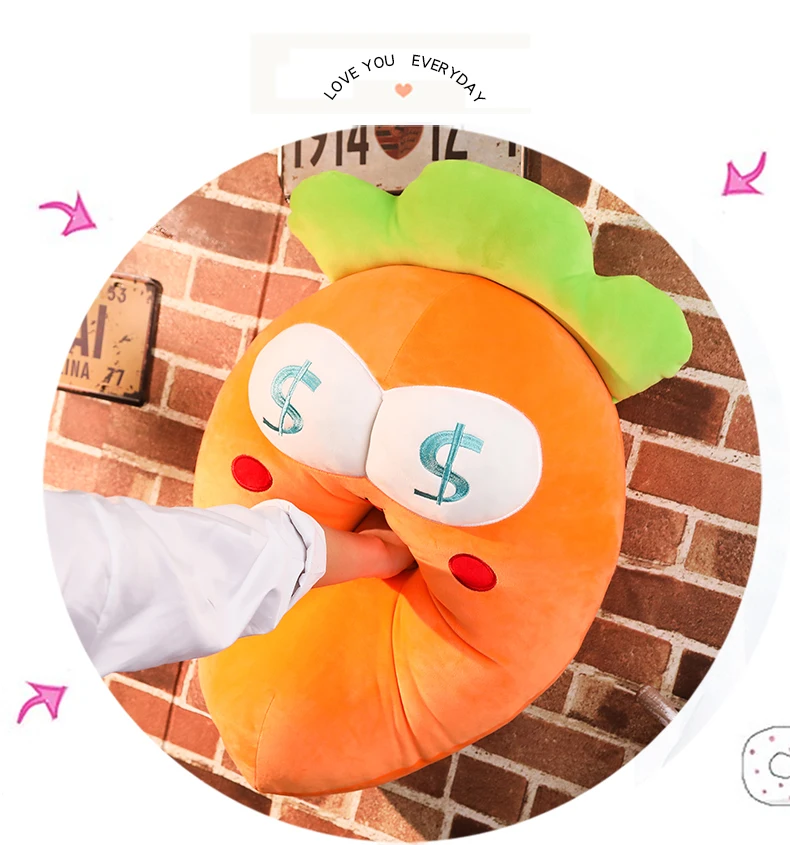 3D Simulation Carrot Plush | Soft Carrot Stuffed Doll -9