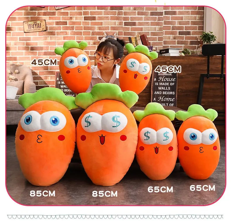 3D Simulation Carrot Plush | Soft Carrot Stuffed Doll -2