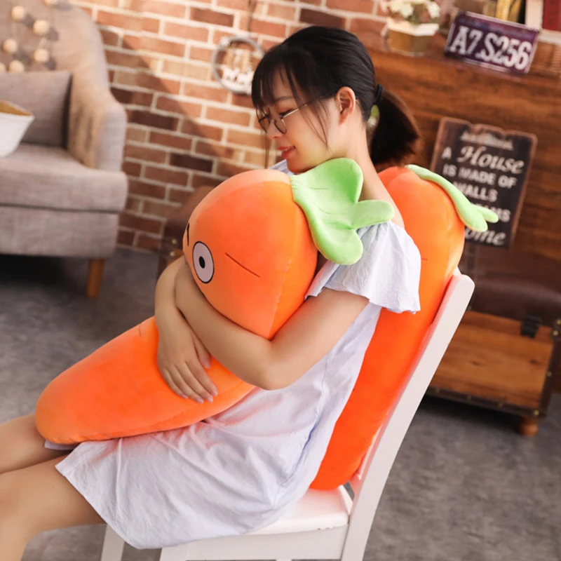 Smiling Carrot Plush Toy | Cute Simulation Vegetable Pillow, Soft Stuffed Dolls for Children's Gifts -3