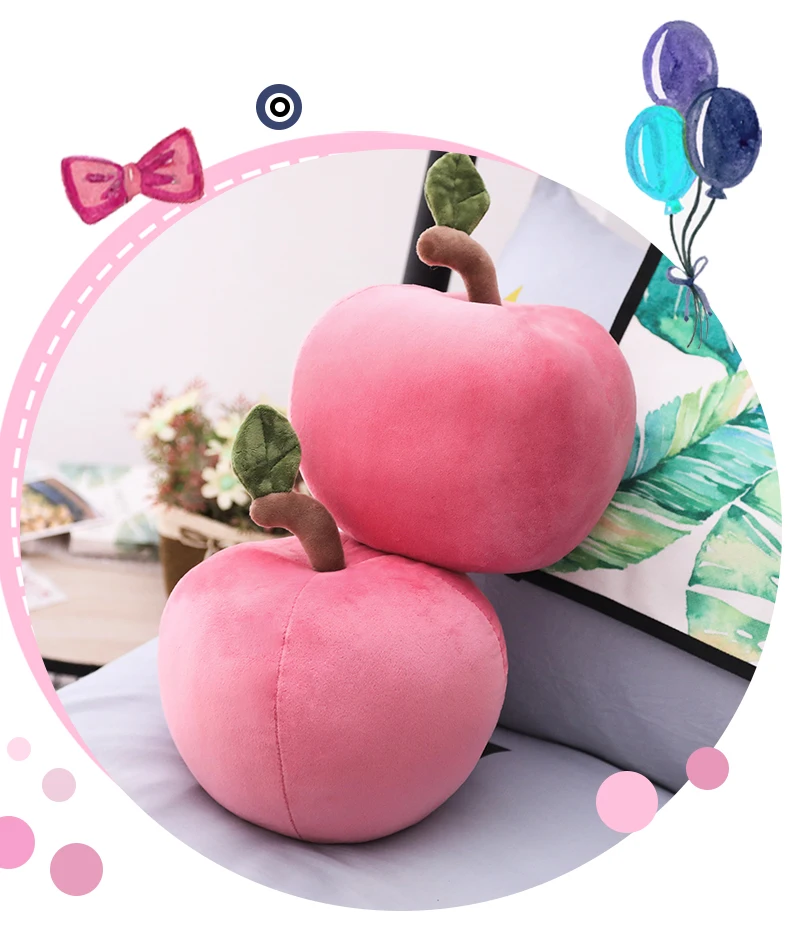Pink Apple Plush Toy | 25cm/40cm Soft Sweet Cartoon Stuffed Doll -6