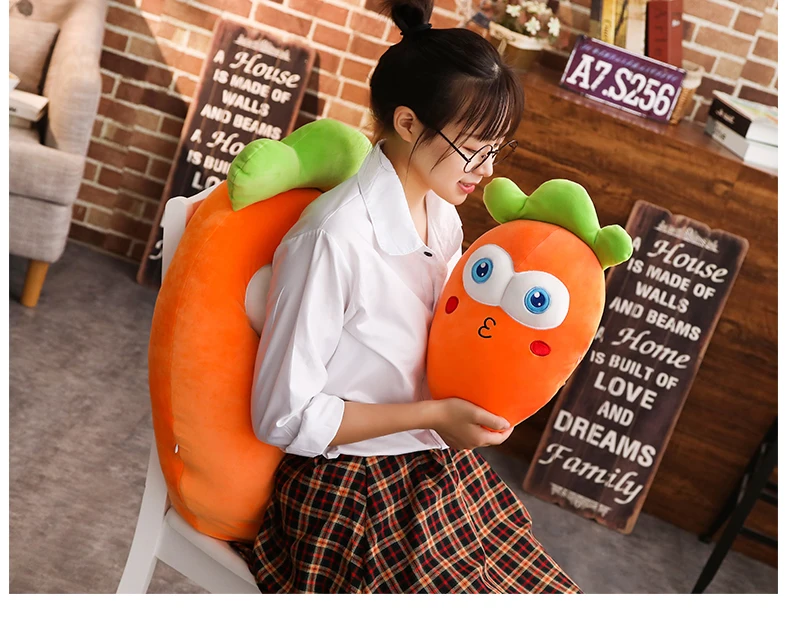 3D Simulation Carrot Plush | Soft Carrot Stuffed Doll -3