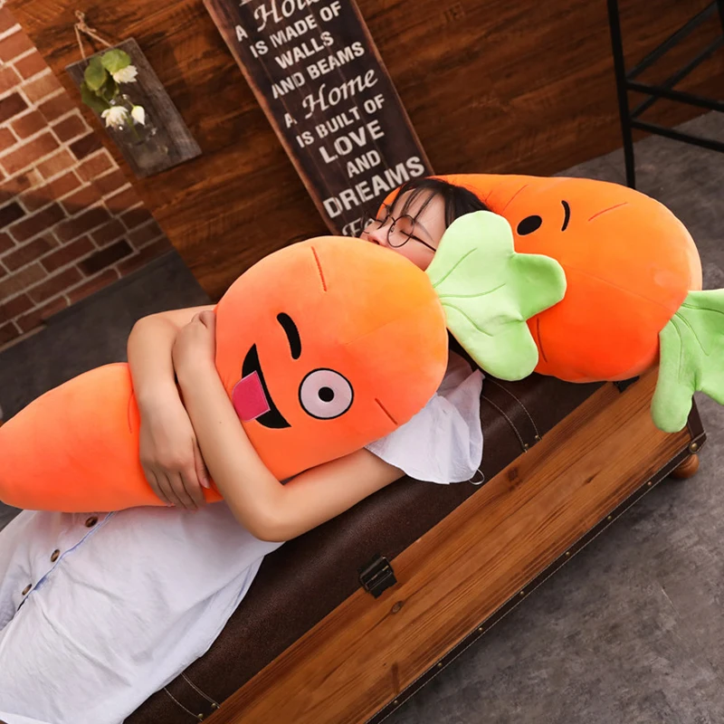 Smiling Carrot Plush Toy | Cute Simulation Vegetable Pillow, Soft Stuffed Dolls for Children's Gifts -2