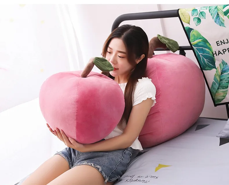 Pink Apple Plush Toy | 25cm/40cm Soft Sweet Cartoon Stuffed Doll -3