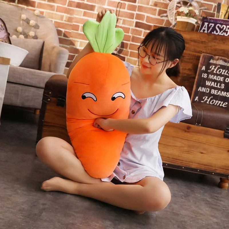 Smiling Carrot Plush Toy | Cute Simulation Vegetable Pillow, Soft Stuffed Dolls for Children's Gifts -4