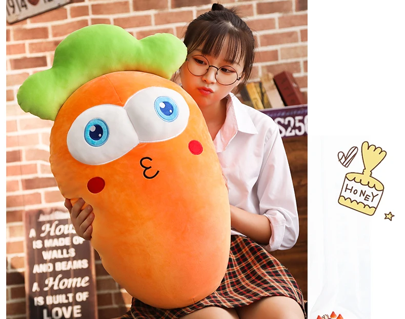 3D Simulation Carrot Plush | Soft Carrot Stuffed Doll -7