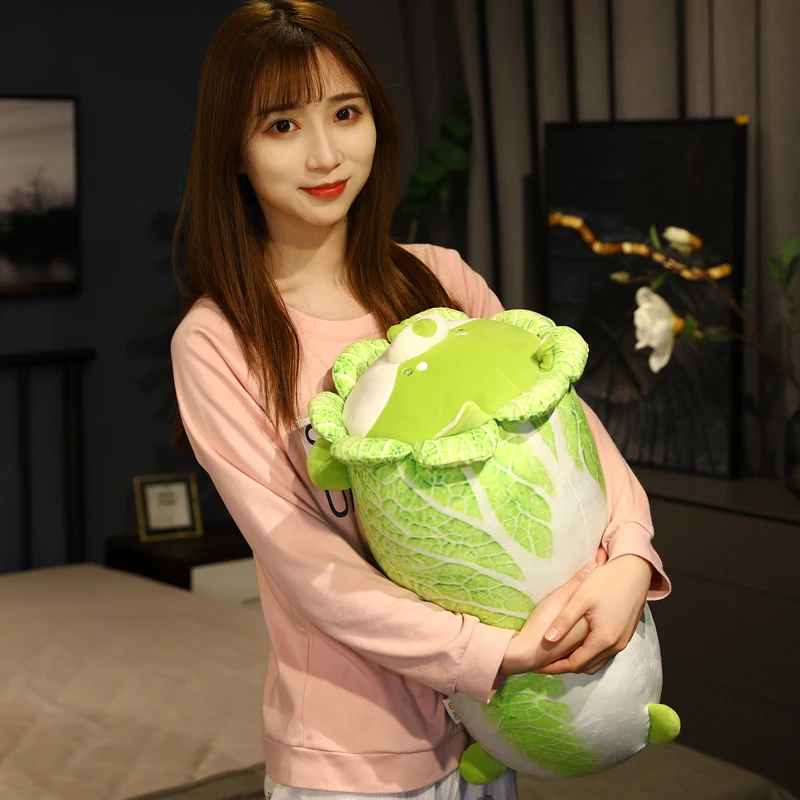 Chinese Cabbage Dog Plush Toy | Soft Cartoon Vegetable Plant Stuffed Doll, Cozy Pillow Gift -7