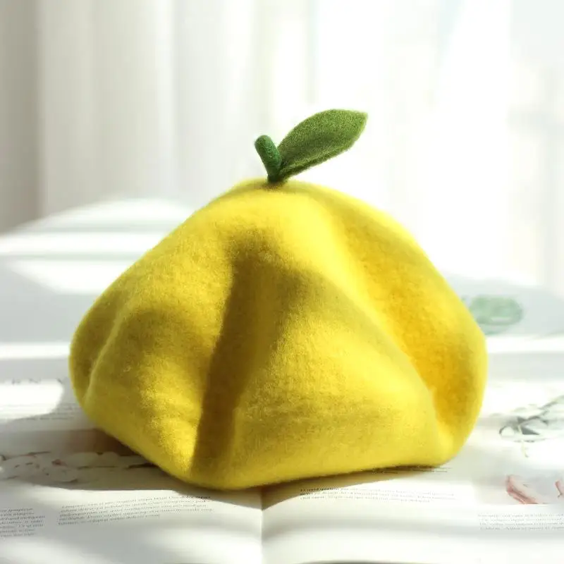 Handmade Fruit Beret Hat | Spring Autumn Women Beret Hat -11