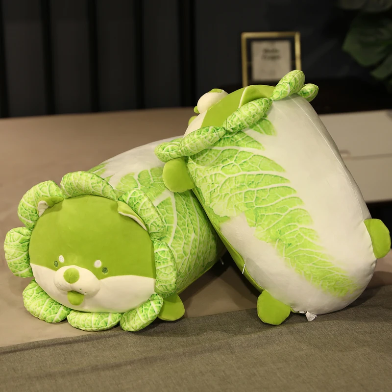 Chinese Cabbage Dog Plush Toy | Soft Cartoon Vegetable Plant Stuffed Doll, Cozy Pillow Gift -16