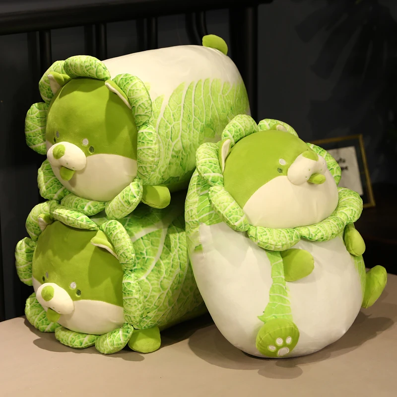 Chinese Cabbage Dog Plush Toy | Soft Cartoon Vegetable Plant Stuffed Doll, Cozy Pillow Gift -17