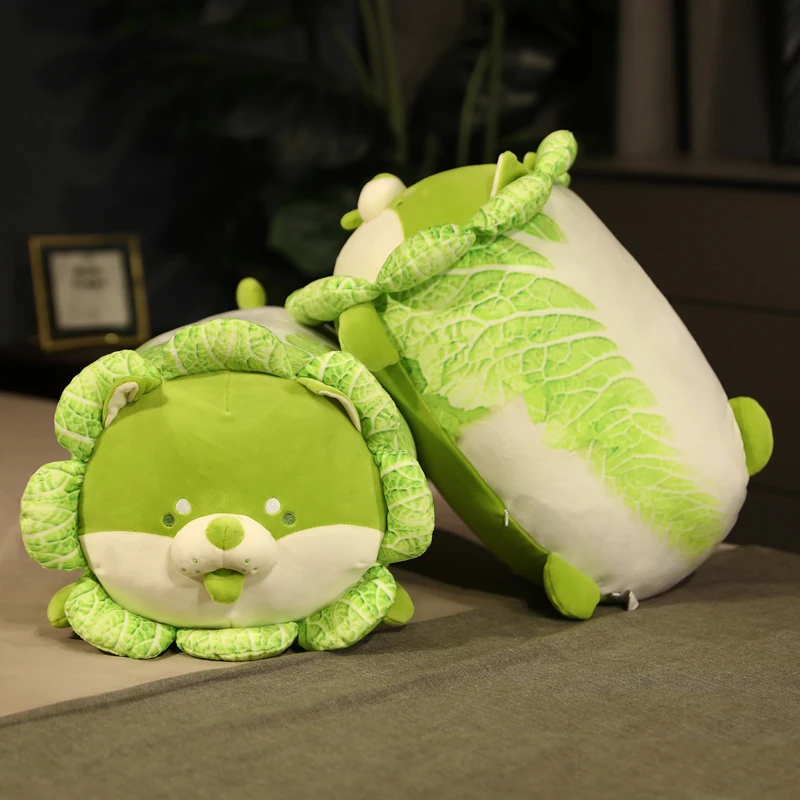 Chinese Cabbage Dog Plush Toy | Soft Cartoon Vegetable Plant Stuffed Doll, Cozy Pillow Gift -15