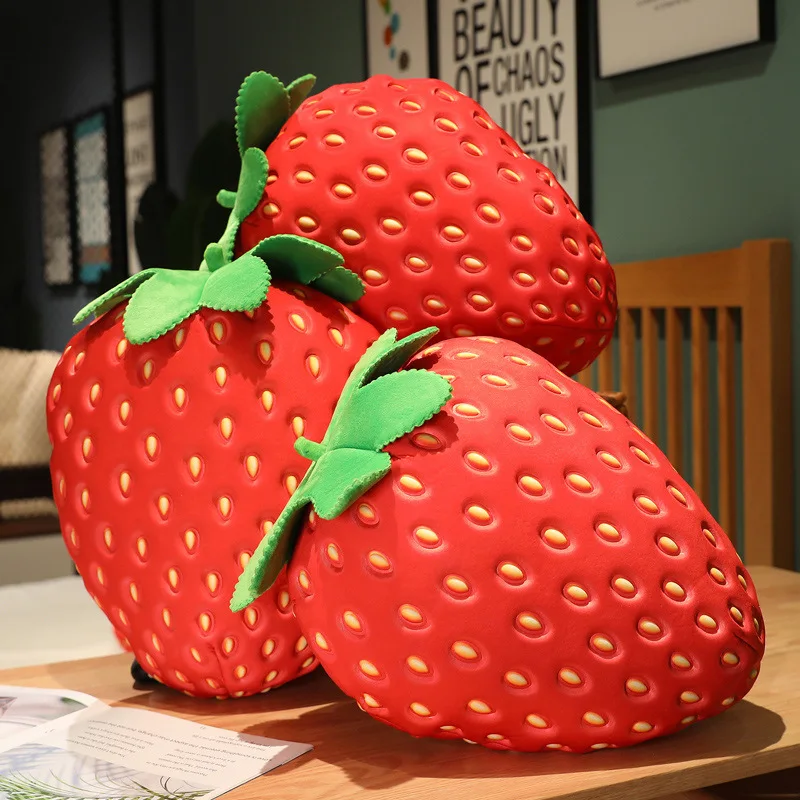 Lifelike Strawberry Plush Toy | 35cm Simulation Strawberry Pillow -4