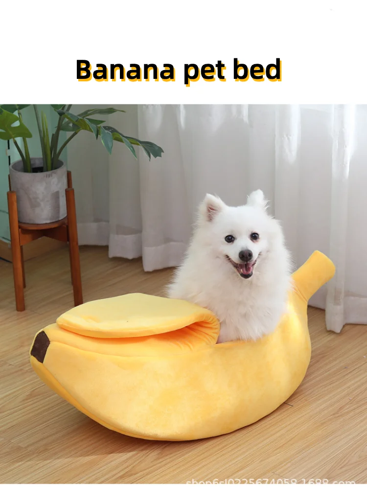 Banana Shaped Pet Bed | Winter Warm Nest for Cats, Dogs, and Hamsters -6