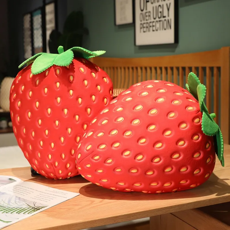 Lifelike Strawberry Plush Toy | 35cm Simulation Strawberry Pillow -2