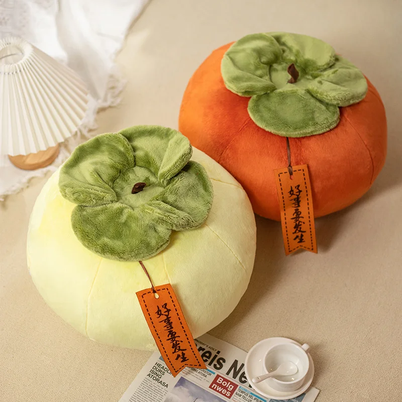 Soft Persimmon Fruit Plush | Stuffed Orange Yellow Persimmon Pillow -16