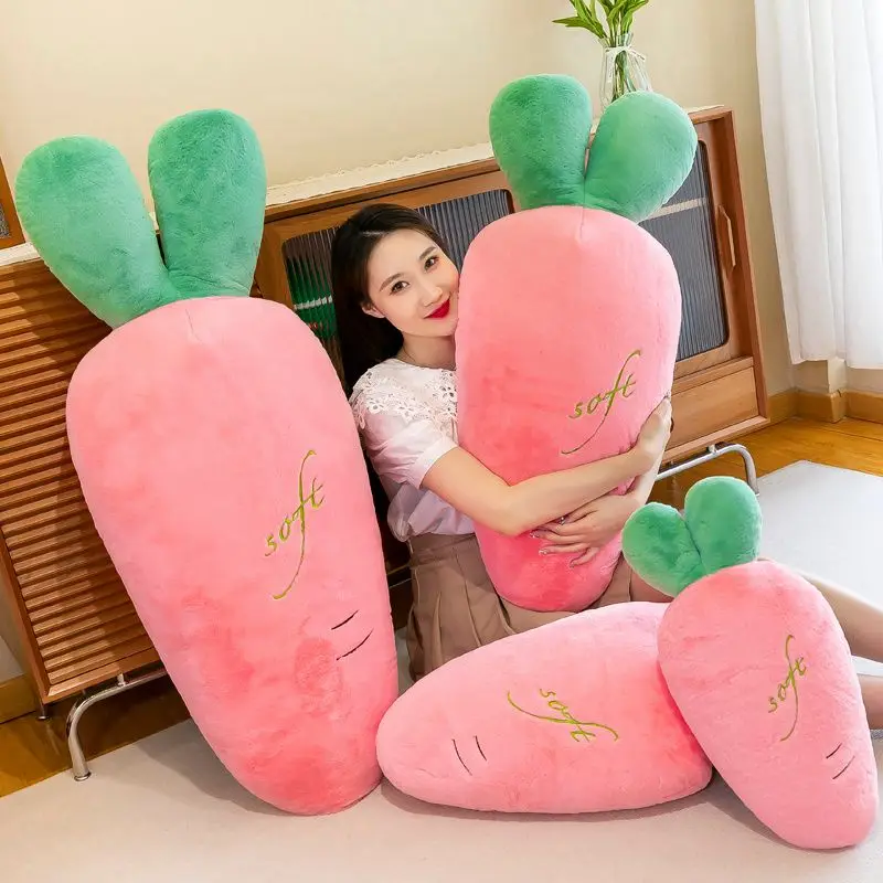 Cartoon Carrot Plush Toy | 50/70/90cm Soft Fluffy Simulation Vegetable Pillow -3