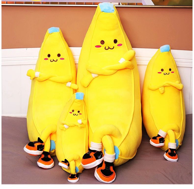 Giant Banana Plush | New Fruit Banana Doll Soft Stuffed Plant Cushion Pillow -1