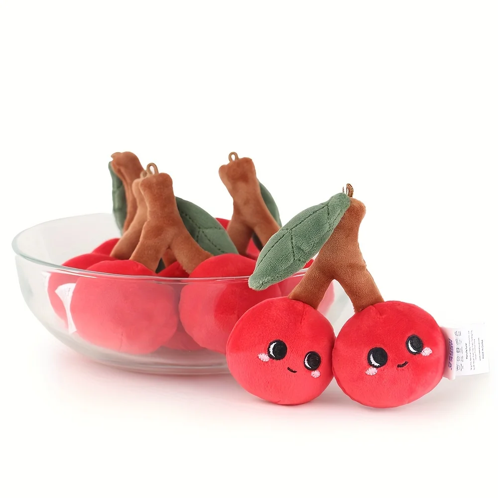Cartoon Cherry Plush Toy | Soft Stuffed Fruit and Vegetable -4