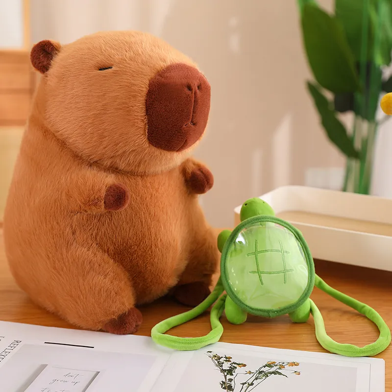 Weighted Capybara Plush | Cute Capybara with Backpack Plush Toys, Sitting Lovely Cartoon Animals, -11