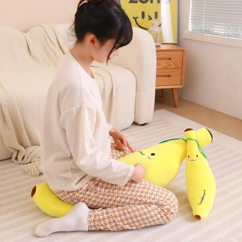 Smiling Banana Plush Toy | Soft Stuffed Fruit Pillow Cushion -3