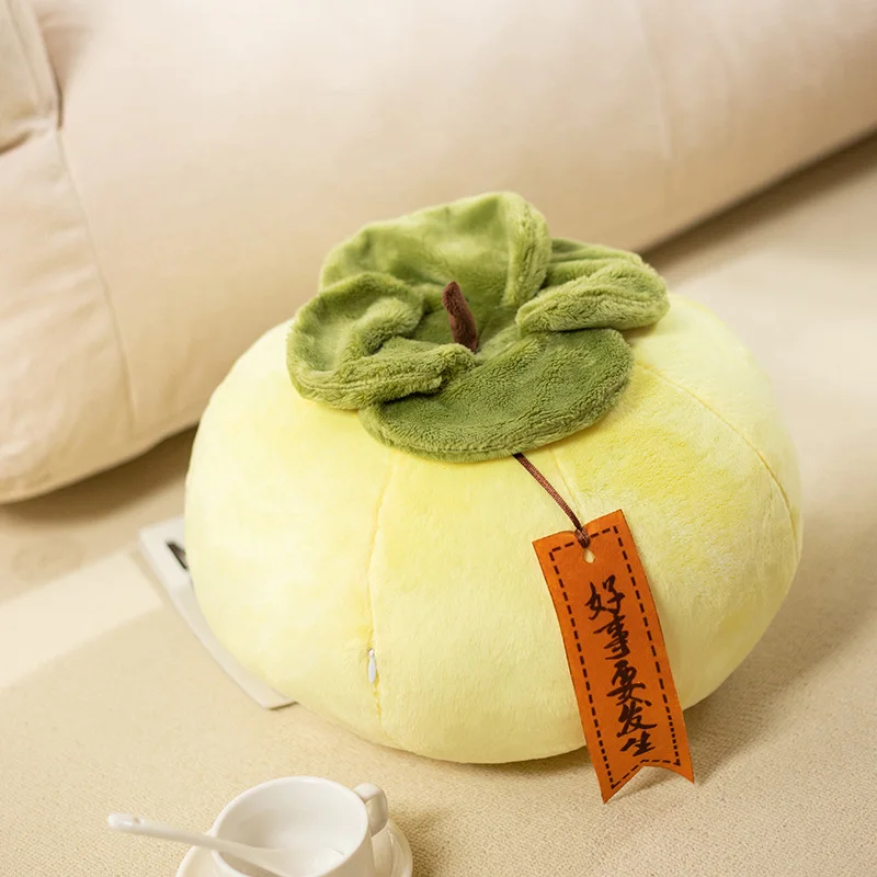 Soft Persimmon Fruit Plush | Stuffed Orange Yellow Persimmon Pillow -11
