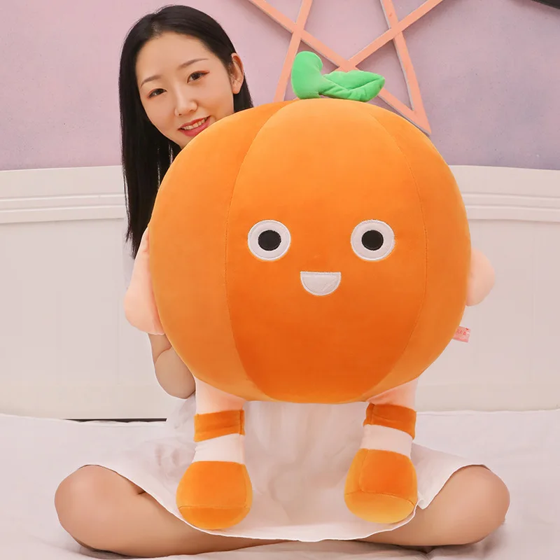 Sweet Orange Plushie Doll | Cartoon Smiling Face Fruit Plush Toy -3