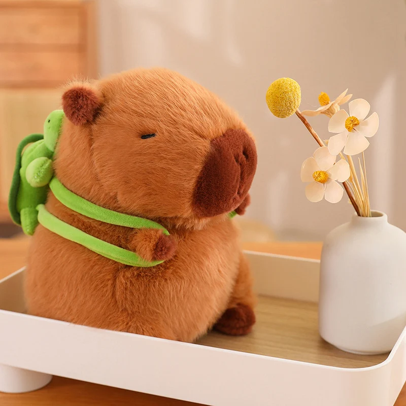 Weighted Capybara Plush | Cute Capybara with Backpack Plush Toys, Sitting Lovely Cartoon Animals, -8