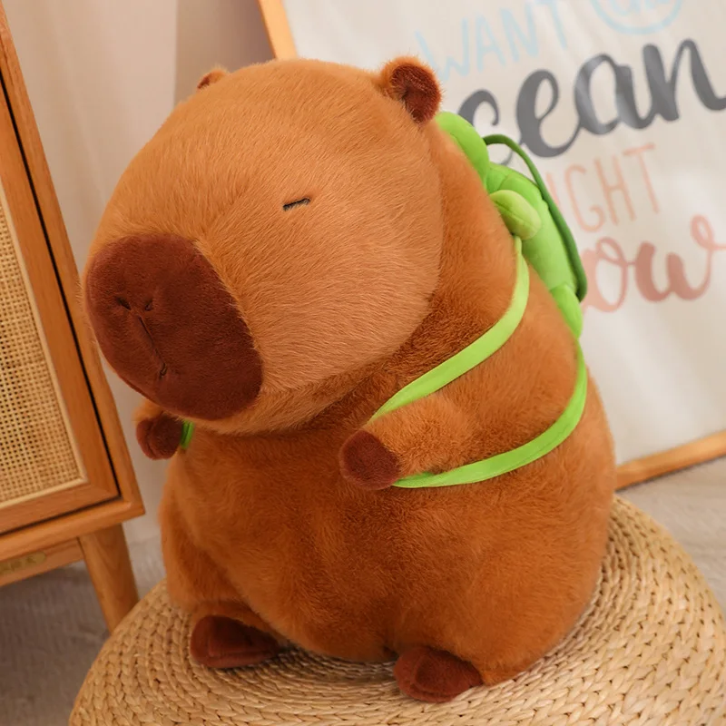 Weighted Capybara Plush | Cute Capybara with Backpack Plush Toys, Sitting Lovely Cartoon Animals, -4