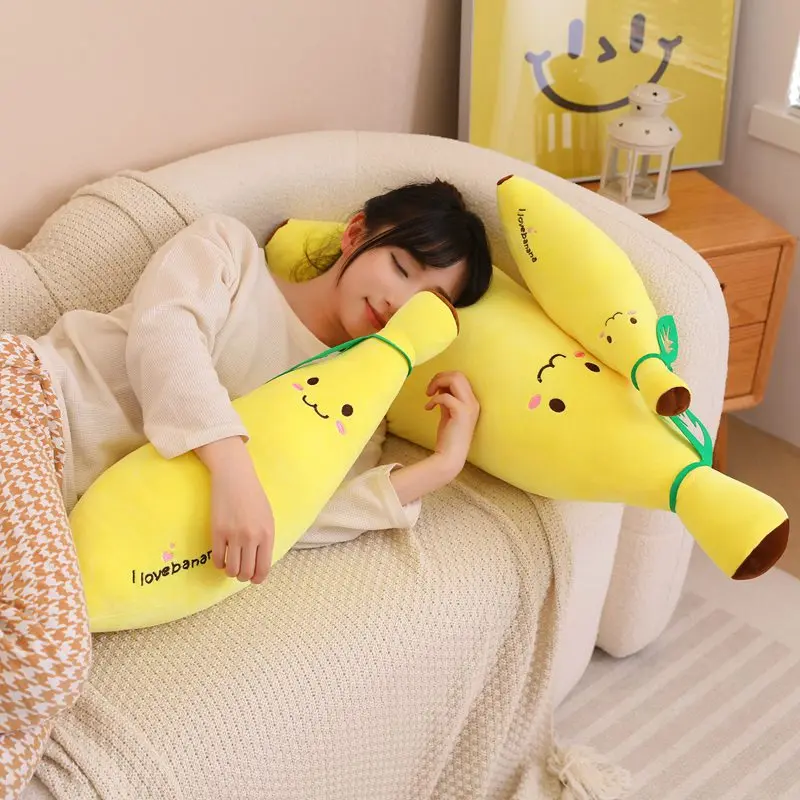 Smiling Banana Plush Toy | Soft Stuffed Fruit Pillow Cushion -2
