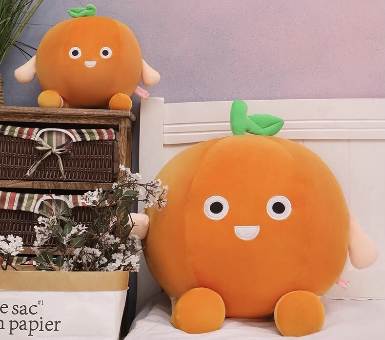 Sweet Orange Plushie Doll | Cartoon Smiling Face Fruit Plush Toy -10
