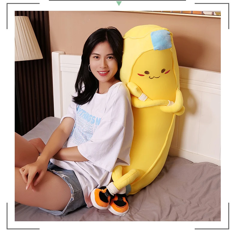 Giant Banana Plush | New Fruit Banana Doll Soft Stuffed Plant Cushion Pillow -10