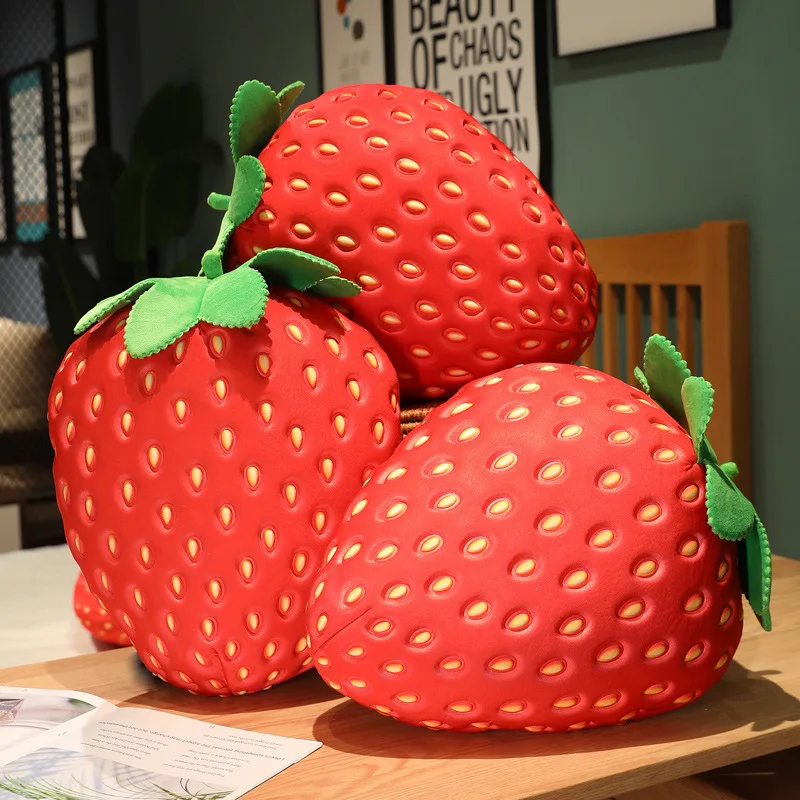 Lifelike Strawberry Plush Toy | 35cm Simulation Strawberry Pillow -3