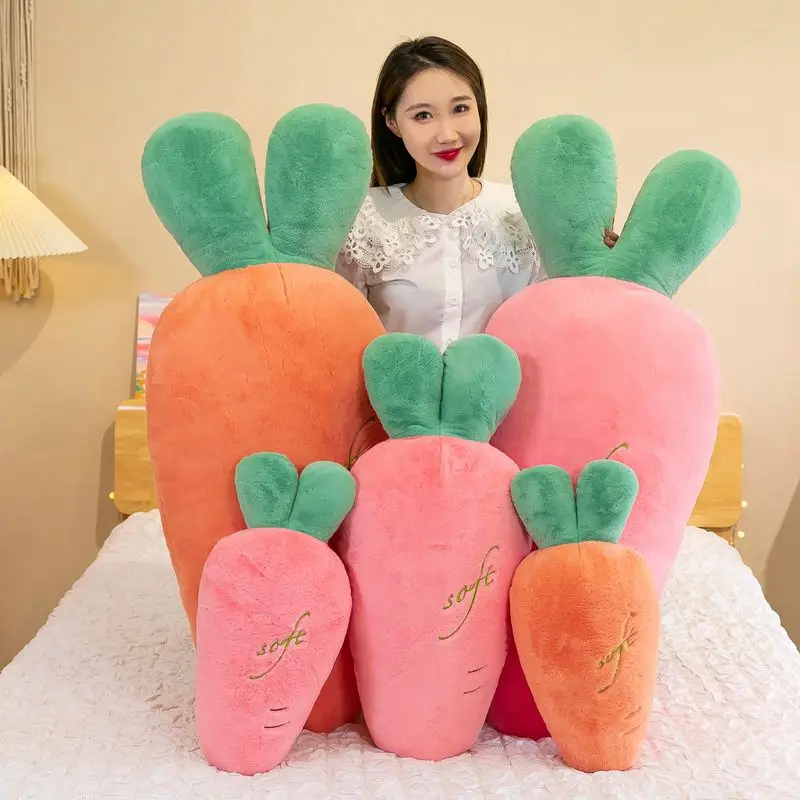 Cartoon Carrot Plush Toy | 50/70/90cm Soft Fluffy Simulation Vegetable Pillow -2