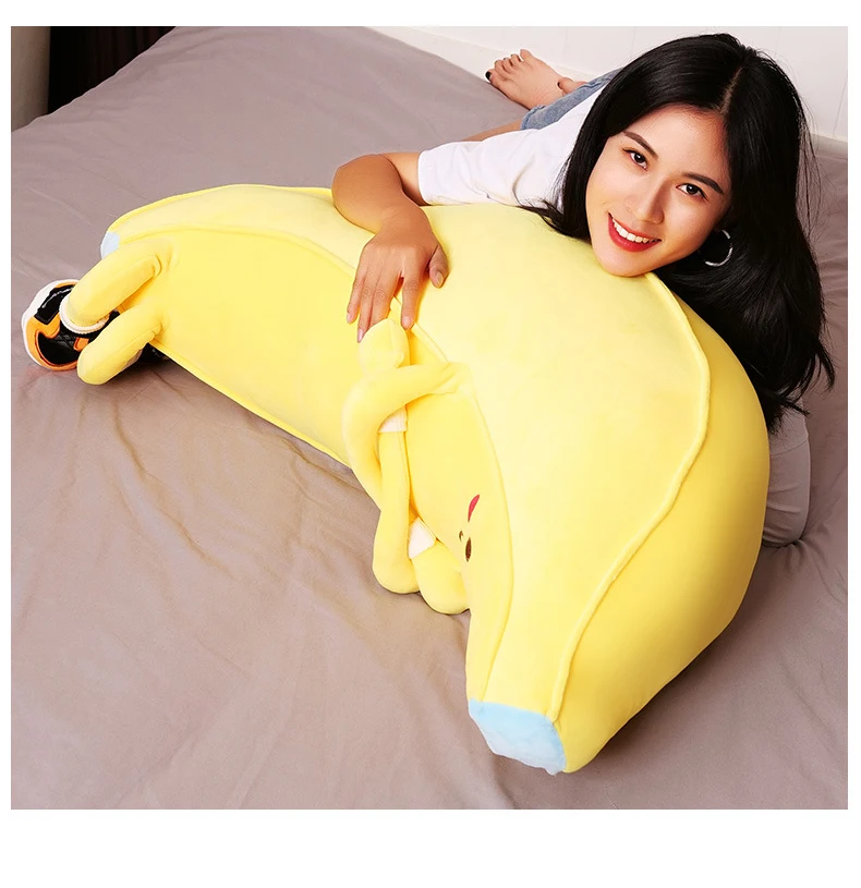Giant Banana Plush | New Fruit Banana Doll Soft Stuffed Plant Cushion Pillow -5