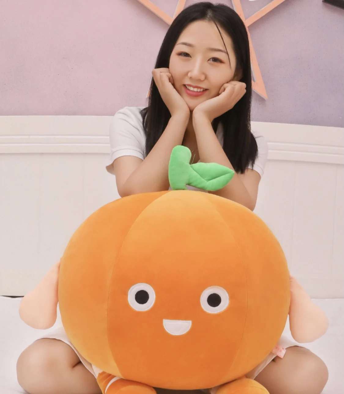 Sweet Orange Plushie Doll | Cartoon Smiling Face Fruit Plush Toy -9