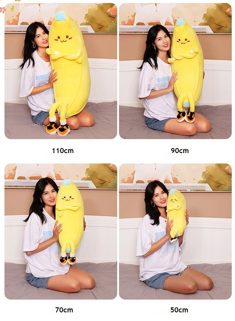 Giant Banana Plush | New Fruit Banana Doll Soft Stuffed Plant Cushion Pillow -7