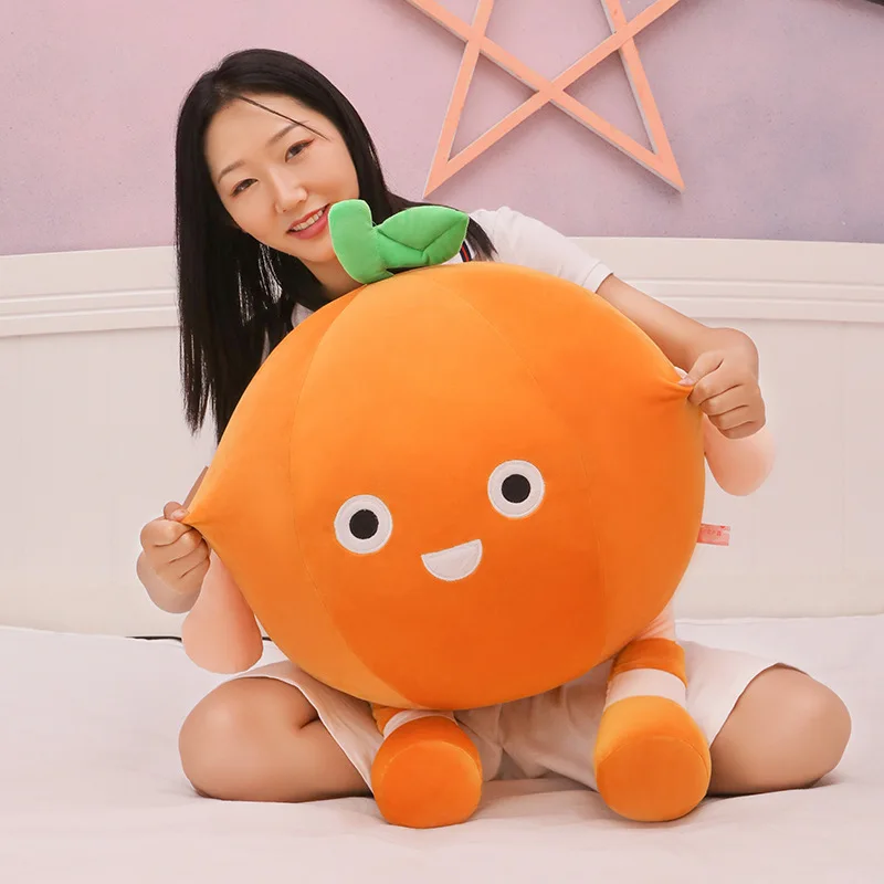 Sweet Orange Plushie Doll | Cartoon Smiling Face Fruit Plush Toy -6