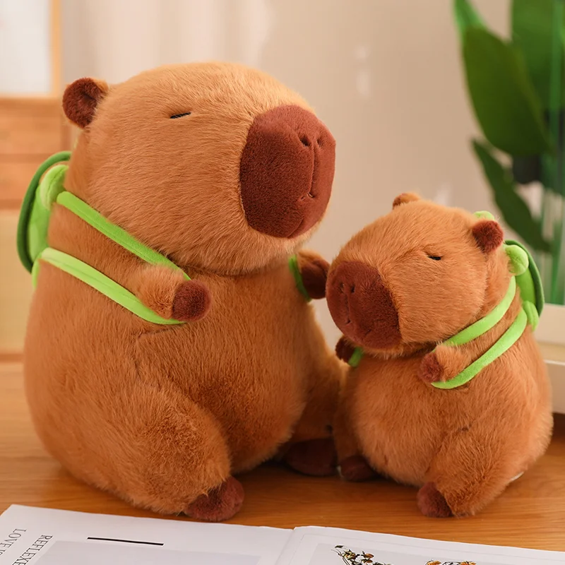 Weighted Capybara Plush | Cute Capybara with Backpack Plush Toys, Sitting Lovely Cartoon Animals, -12