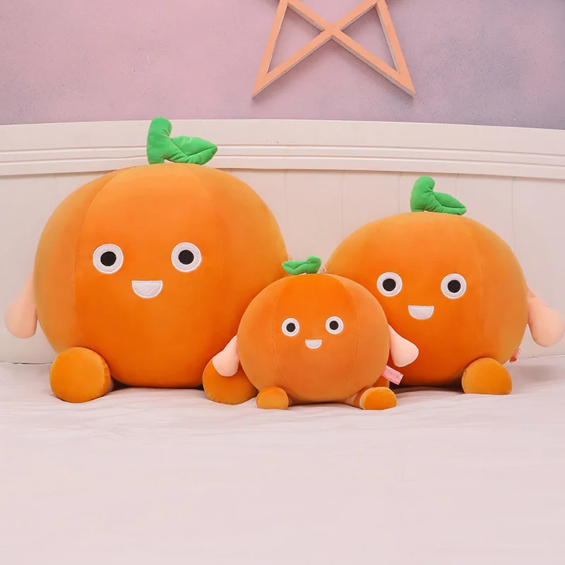 Sweet Orange Plushie Doll | Cartoon Smiling Face Fruit Plush Toy -2