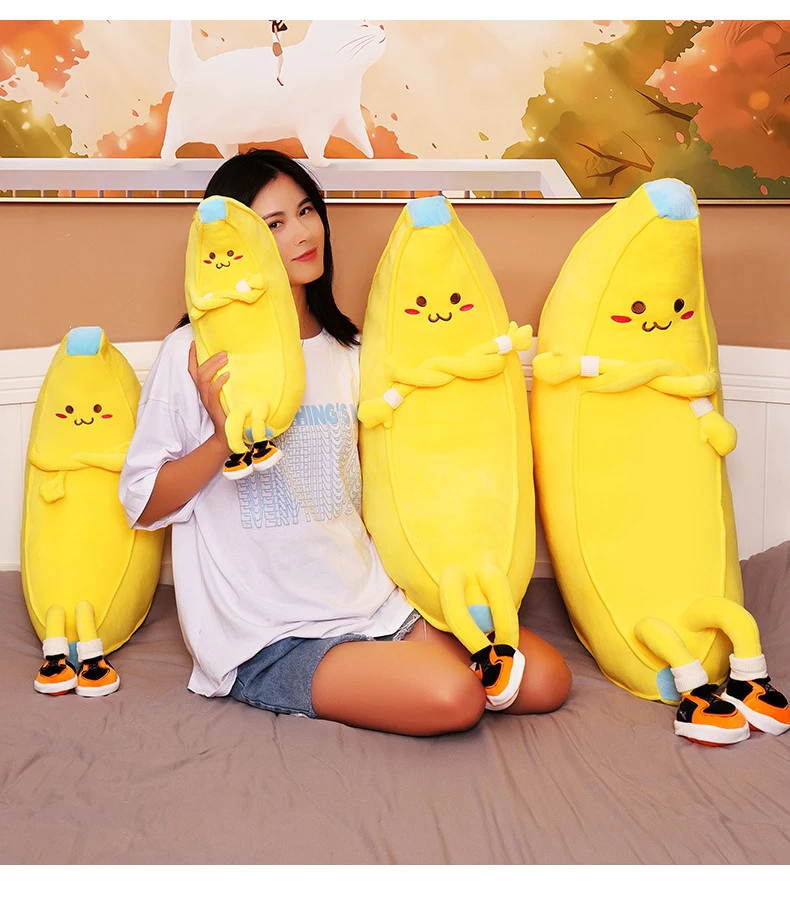 Giant Banana Plush | New Fruit Banana Doll Soft Stuffed Plant Cushion Pillow -3