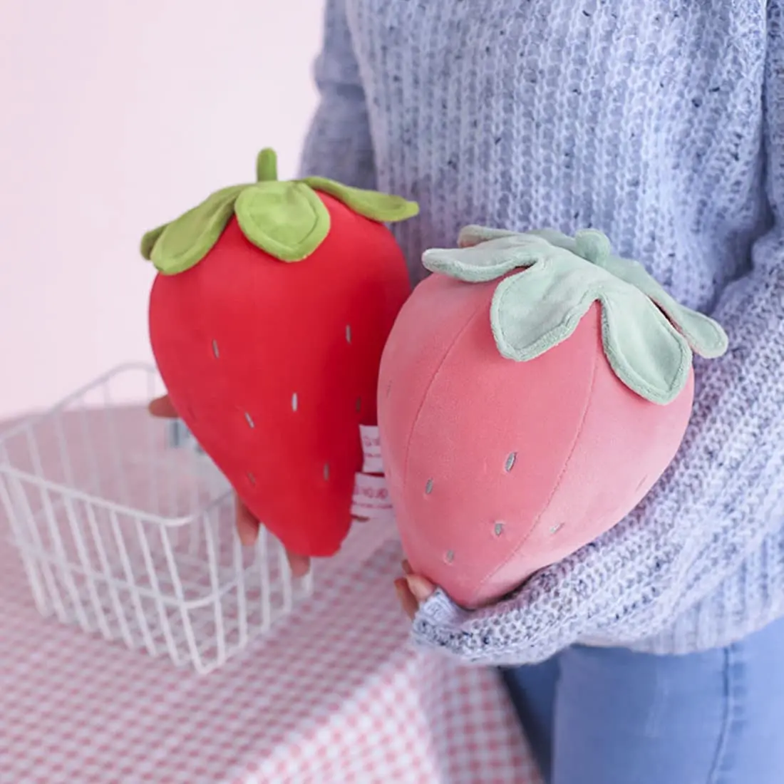 Strawberry Plush Pillow | 2024 4Style 25cm Cute Fruit Strawberry Plush -5