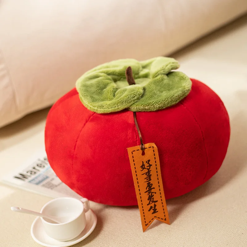 Soft Persimmon Fruit Plush | Stuffed Orange Yellow Persimmon Pillow -1