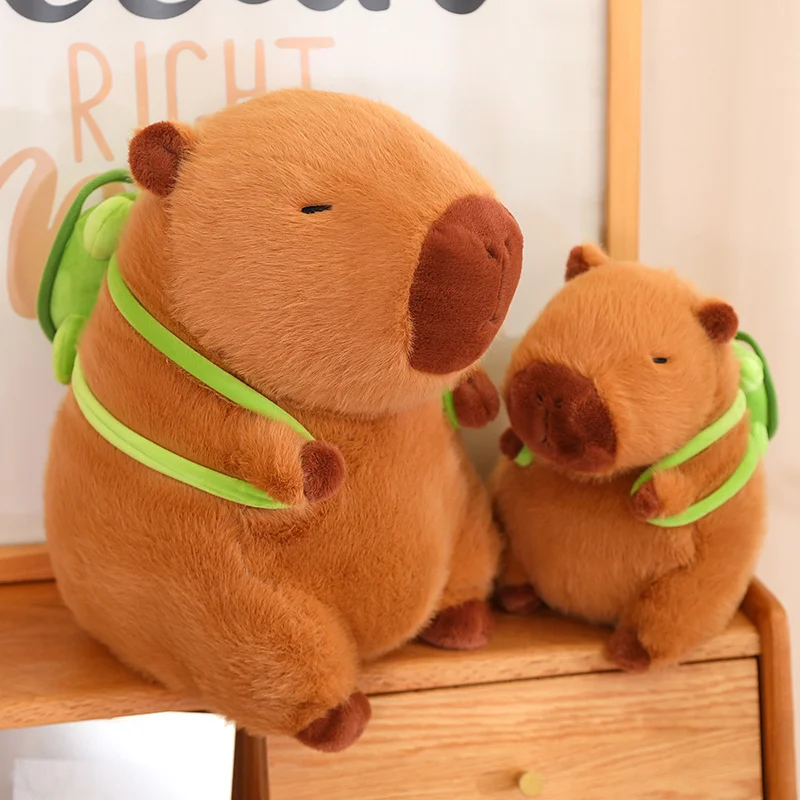 Weighted Capybara Plush | Cute Capybara with Backpack Plush Toys, Sitting Lovely Cartoon Animals, -7