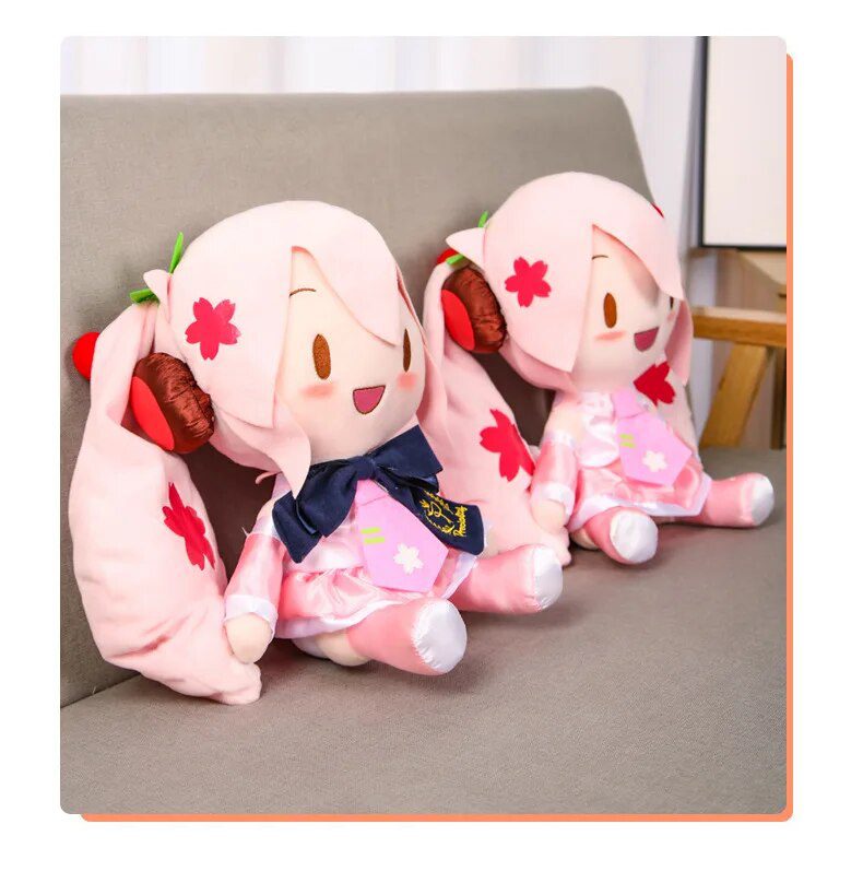 Sakura Miku Plush | Two-dimensional Kawaii Hatsune Miku Plush Stuffed Doll -6