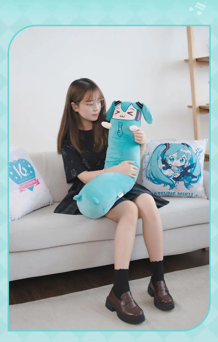 Miku Hatsune Plush Head Pillow | 80cm Cherry Blossom Snow Fufu Stuffed Toy Long Pillow -2