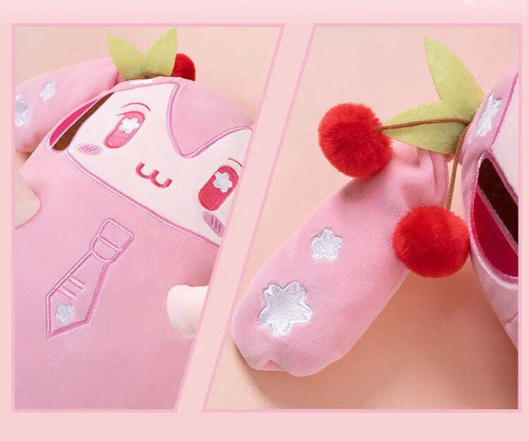 Miku Hatsune Plush Head Pillow | 80cm Cherry Blossom Snow Fufu Stuffed Toy Long Pillow -10