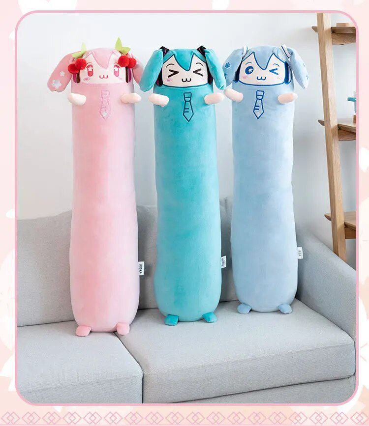 Miku Hatsune Plush Head Pillow | 80cm Cherry Blossom Snow Fufu Stuffed Toy Long Pillow -7